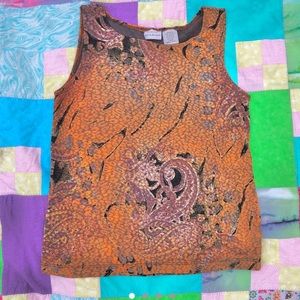 vintage paisley velvet tank top 🧡